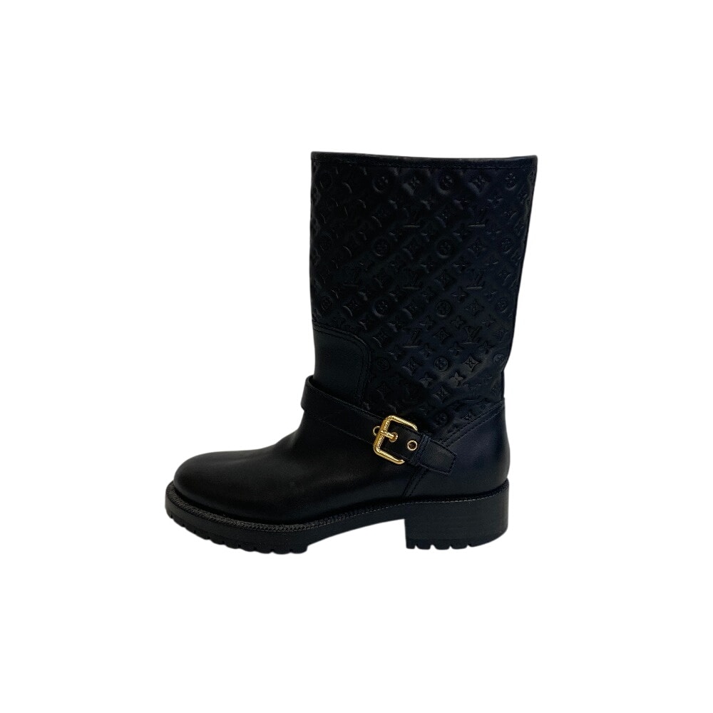ルイヴィトン LOUIS VUITTON ブーツ モノグラム エンボス エンジニアブーツ ブラック