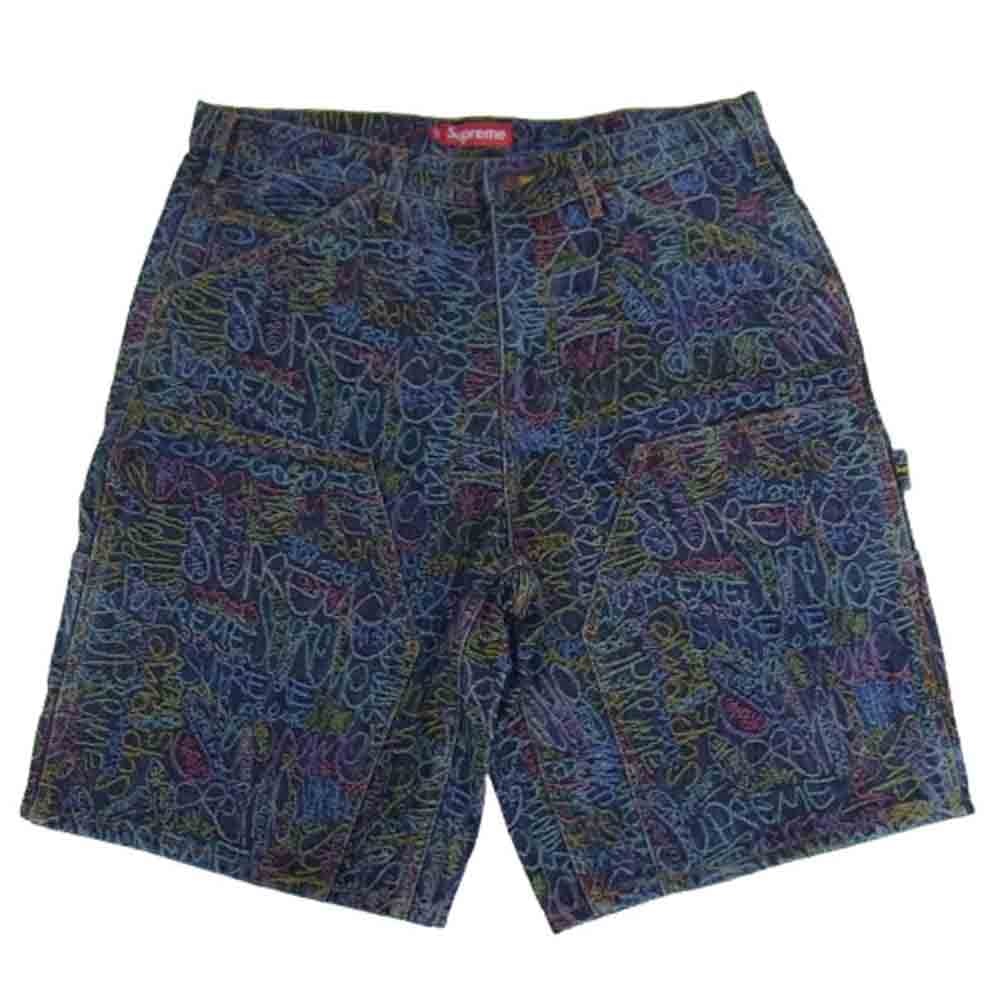 Supreme Handwriting Double Knee Denim Short "Indigo"