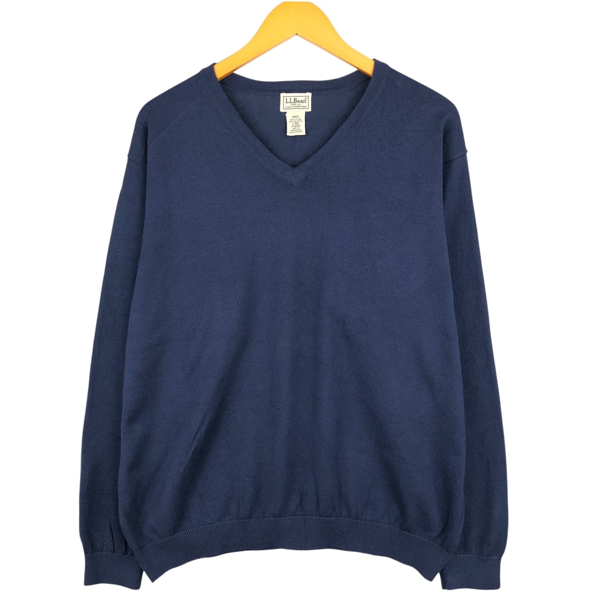 古着 90~00年代 エルエルビーン L.L.Bean Vネック ポリ×コットンニットセーター メンズL相当 ヴィンテージ/eaa605826