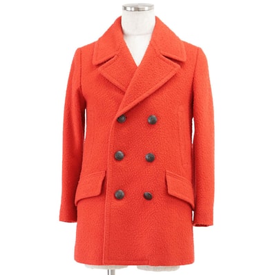 美品 グッチ ウール100% コート メンズ レッド 46 GUCCI