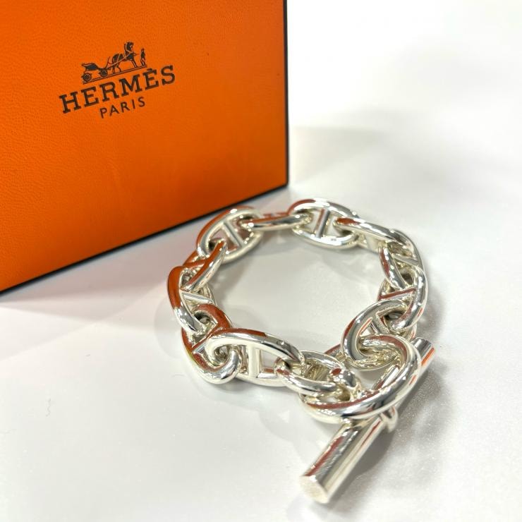 エルメス HERMES シェーヌダンクルGM ブレスレット 11コマ Ag92 シルバー SV925【鑑定済み】正規品