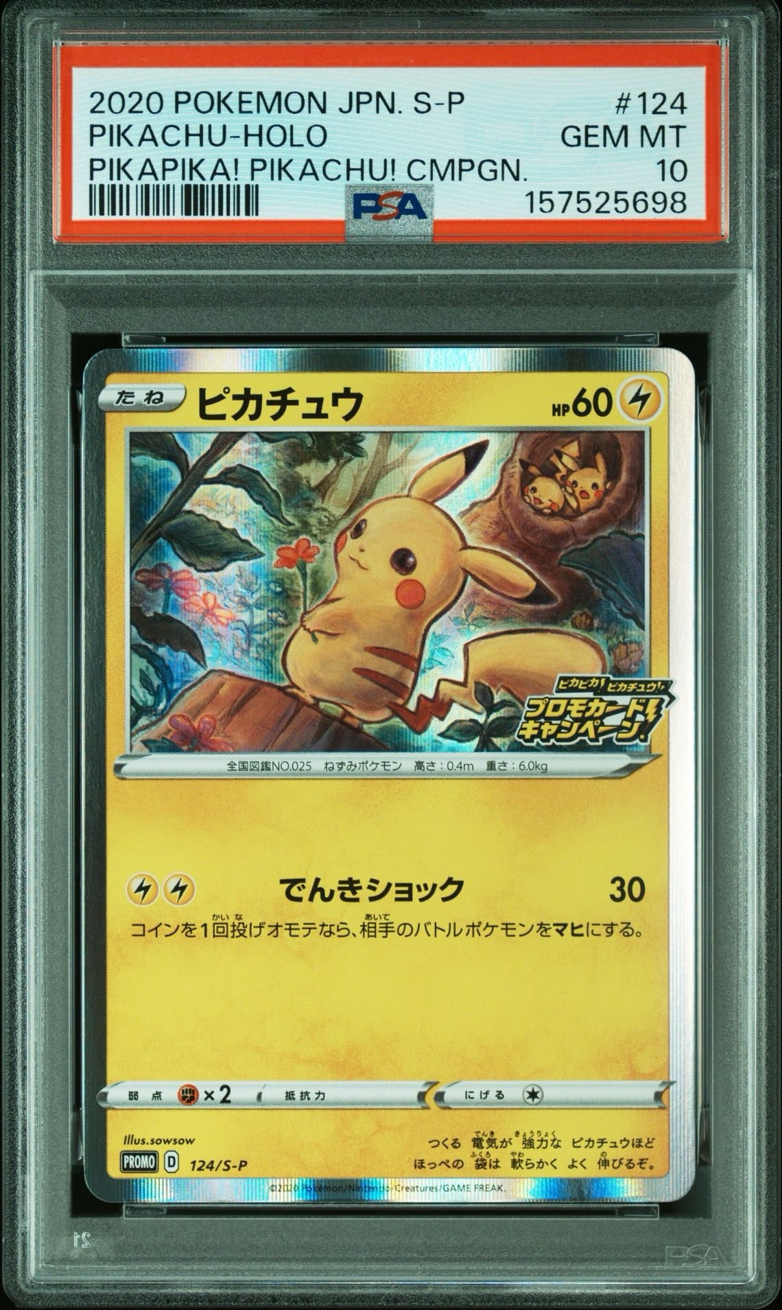 ピカチュウ: プロモ P [S-P 124](ピカピカ!ピカチュウ!プロモカードキャンペーン)