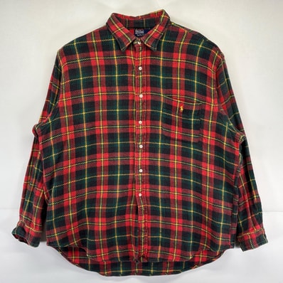 古着 ポロバイラルフローレン Polo by Ralph Lauren 長袖シャツ 大きいサイズ 胸ポケット ワンポイントロゴ チェック柄 2XL マルチカラー メンズ