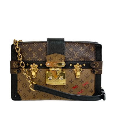 ルイヴィトン LOUIS VUITTON ショルダーバッグ モノグラム リバース ソフトトランク クラッチ M43596 ブラウン