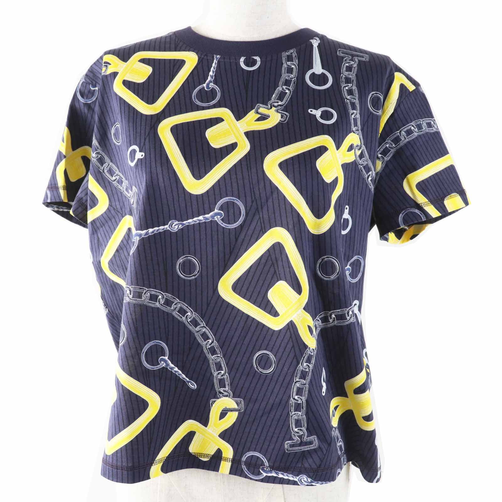 未使用品 エルメス 半袖Tシャツ カレイドスコープ・エフェクト ネイビー34