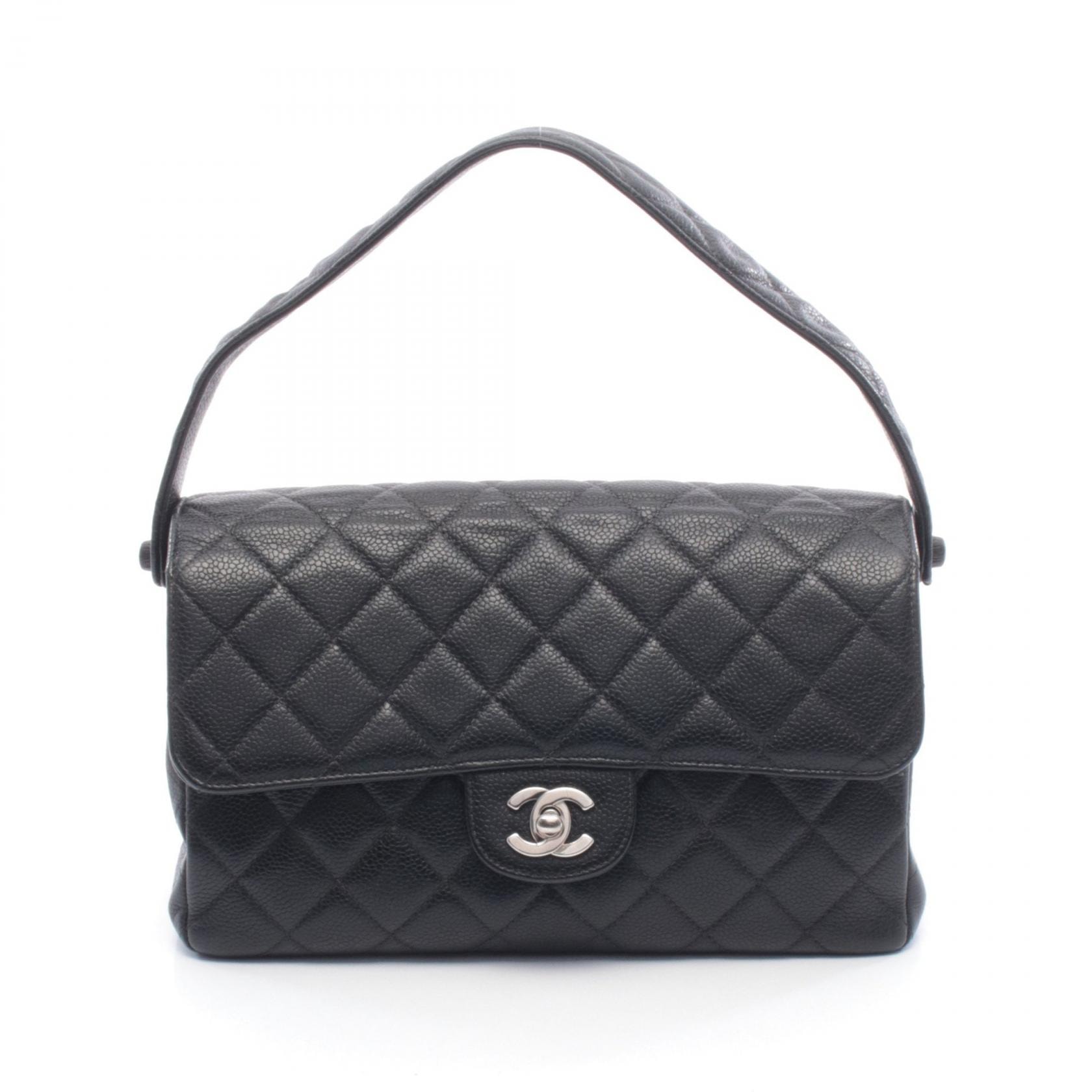 シャネル CHANEL マトラッセ ダブルフェイス ハンドバッグ バッグ レザー グレインドカーフレザー レディース ブラック系 【中古】