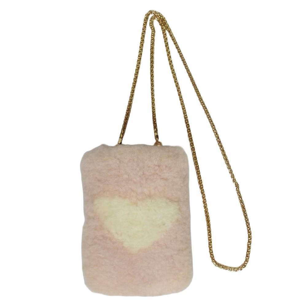 FRANCK MULLER フランクミュラー Mouton Petit Sac ムートン プティ サック チェーン 2way バッグ ピンク系【中古】