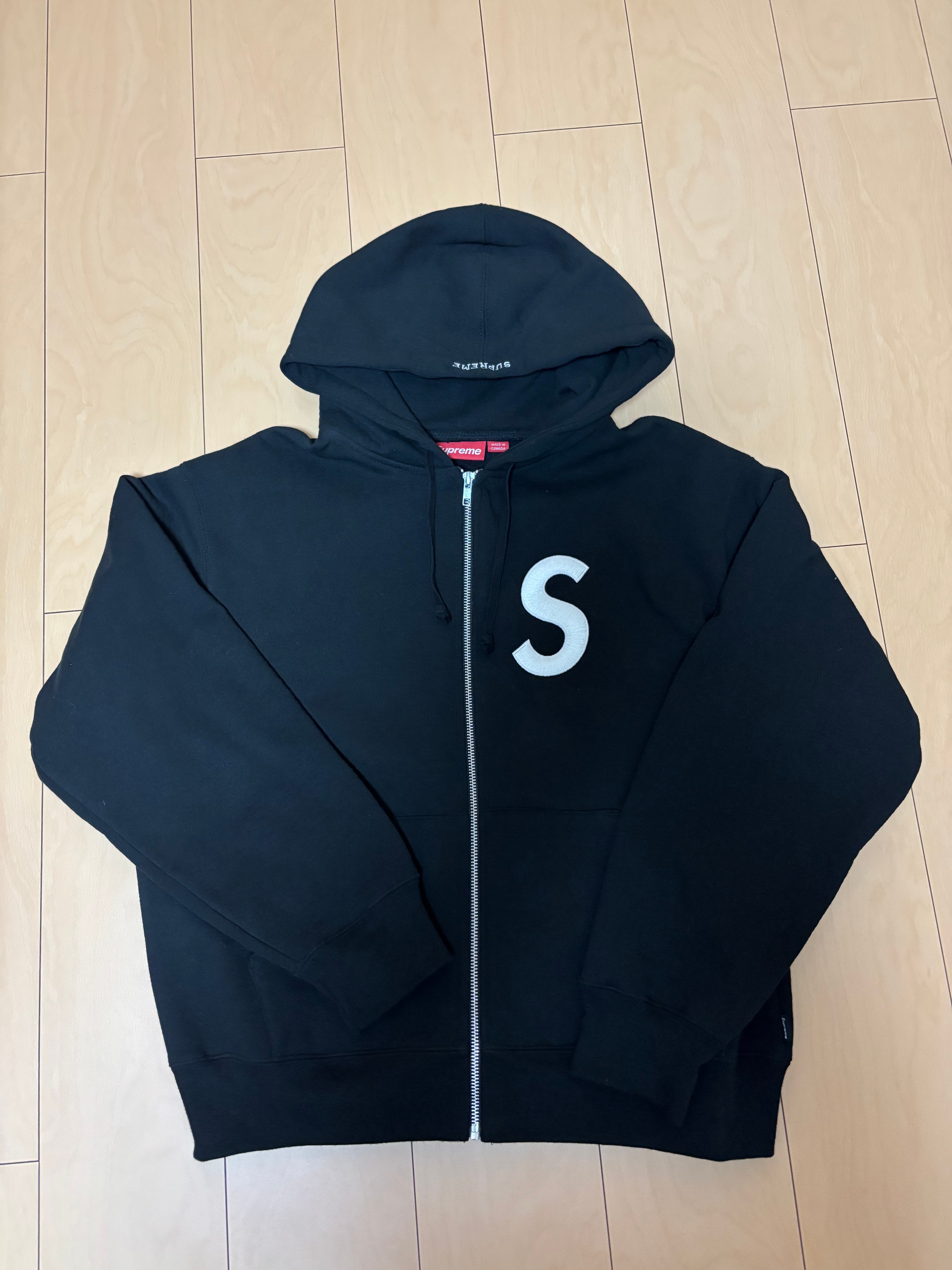 Supreme S Logo Zip Up Hooded Sweatshirt "Black" (FW24)