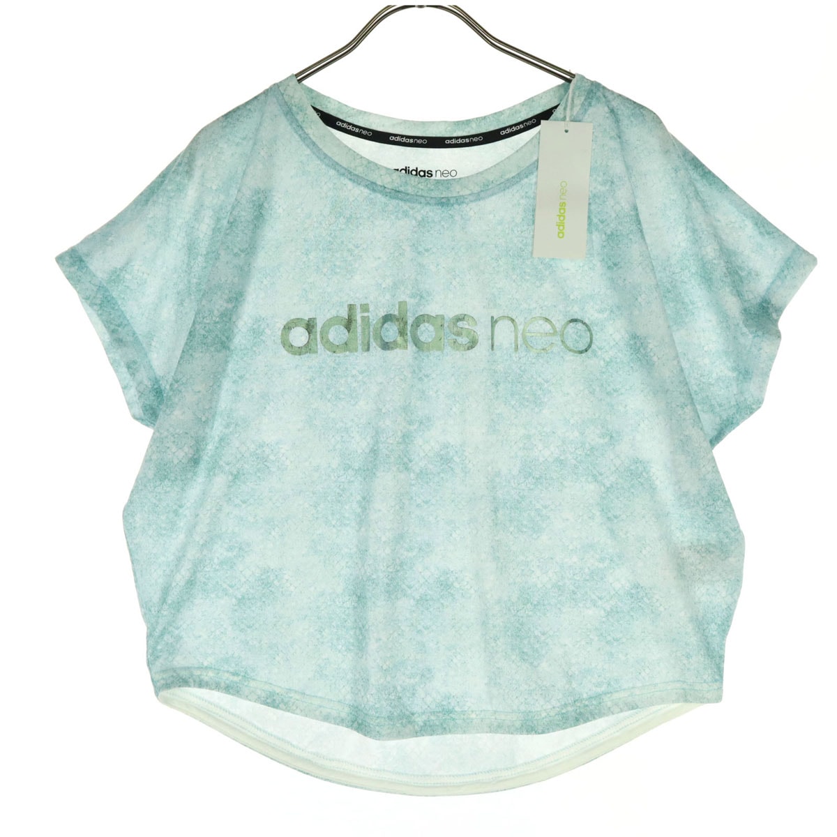 adidas NEO アディダスネオ ロゴプリント フレンチスリーブ Tシャツ OT ライトグリーン
