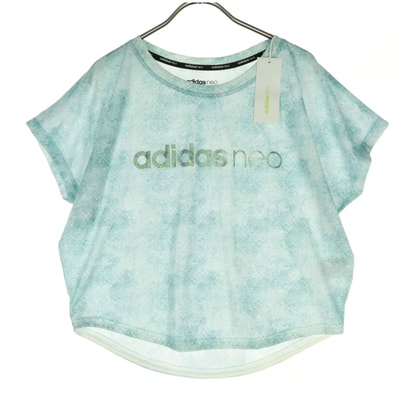 adidas NEO アディダスネオ ロゴプリント フレンチスリーブ Tシャツ OT ライトグリーン