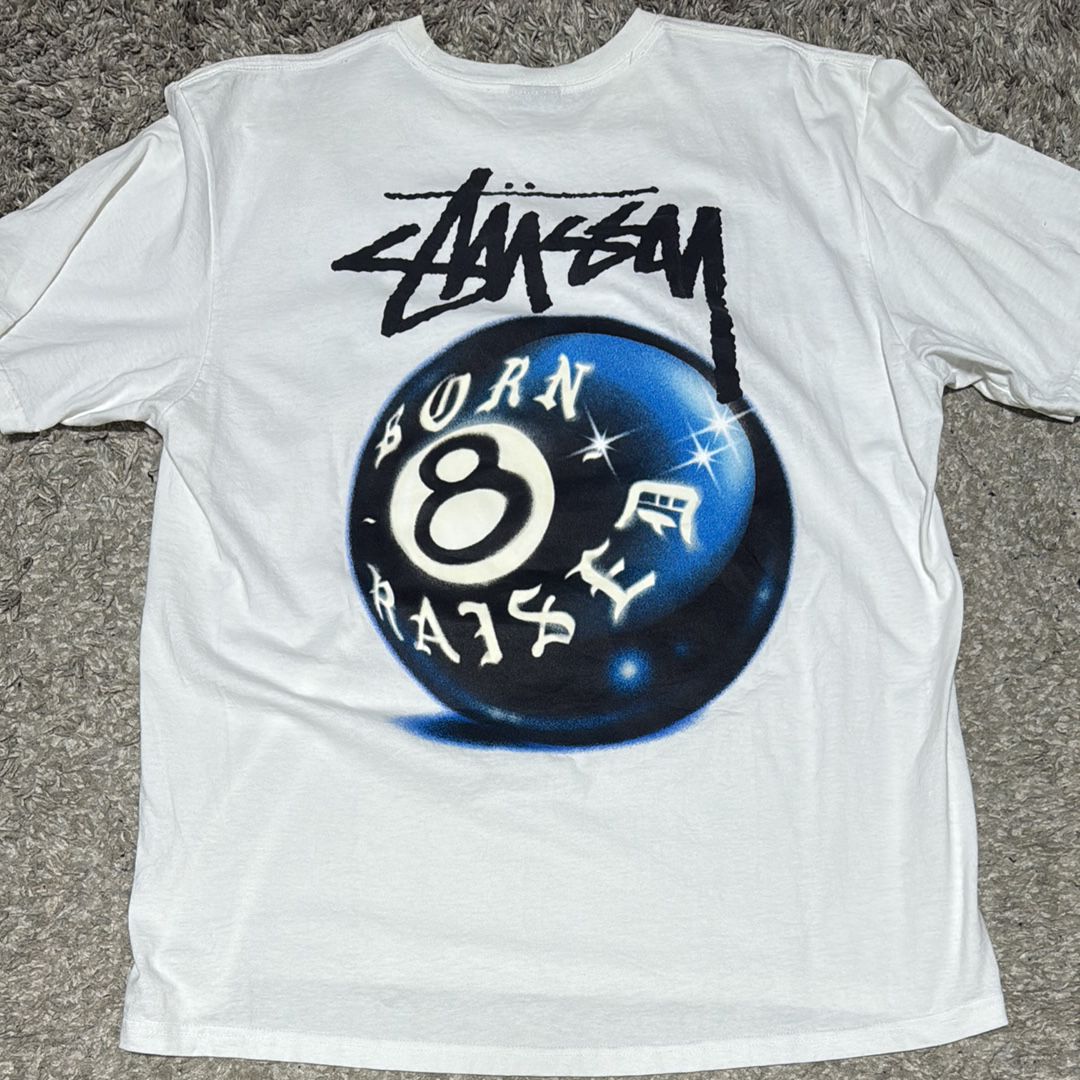 Stussy Born x Raised 8 Ball Tee "White"