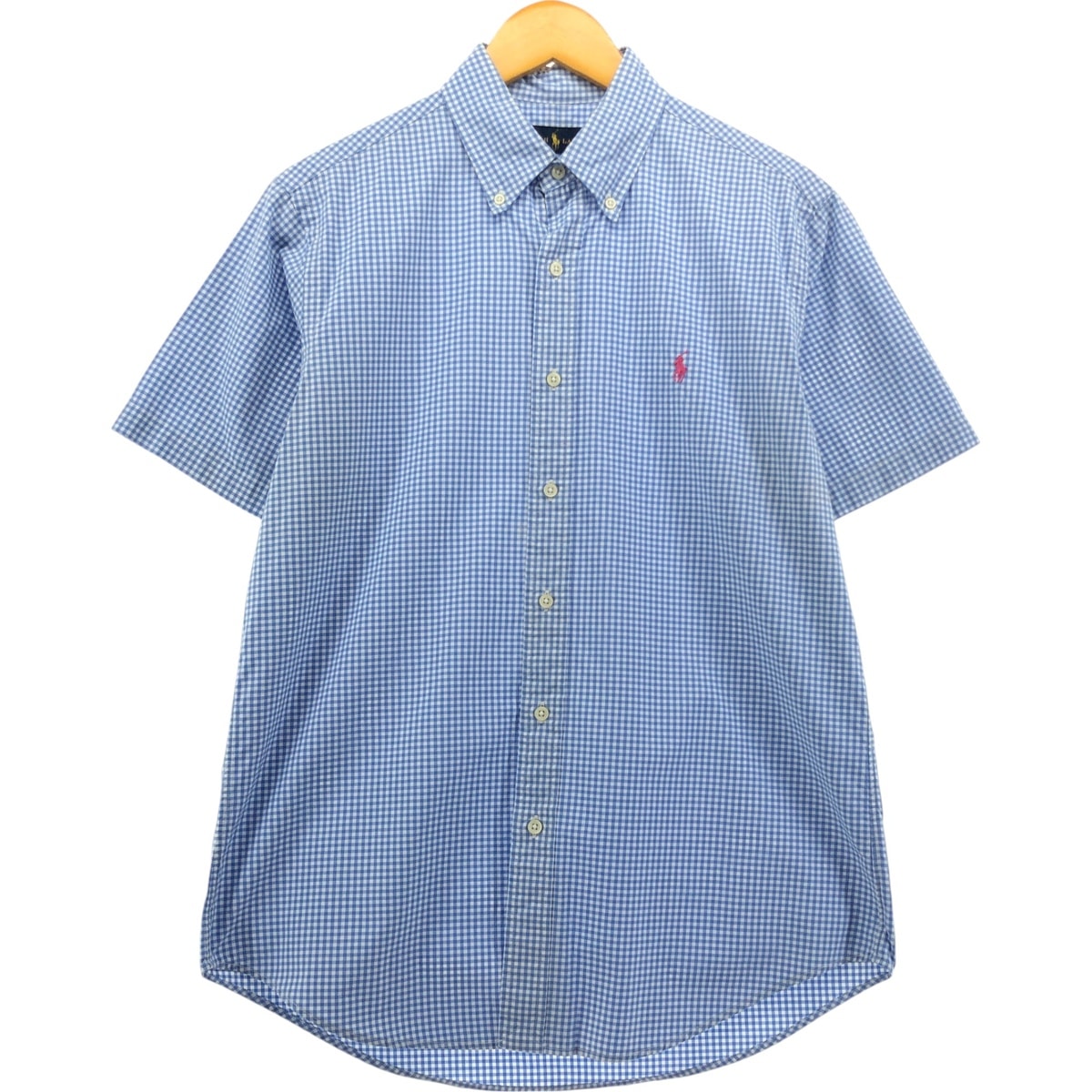 古着 ラルフローレン Ralph Lauren ギンガムチェック 半袖 ボタンダウンシャツ メンズM相当/eaa553966