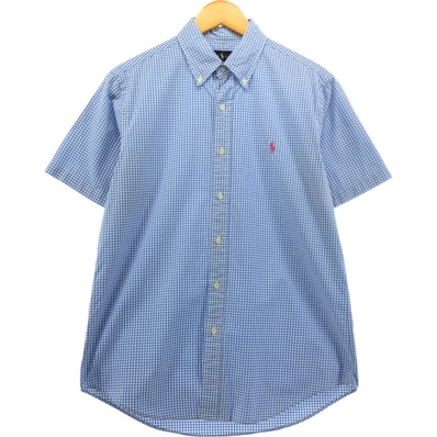 古着 ラルフローレン Ralph Lauren ギンガムチェック 半袖 ボタンダウンシャツ メンズM相当/eaa553966