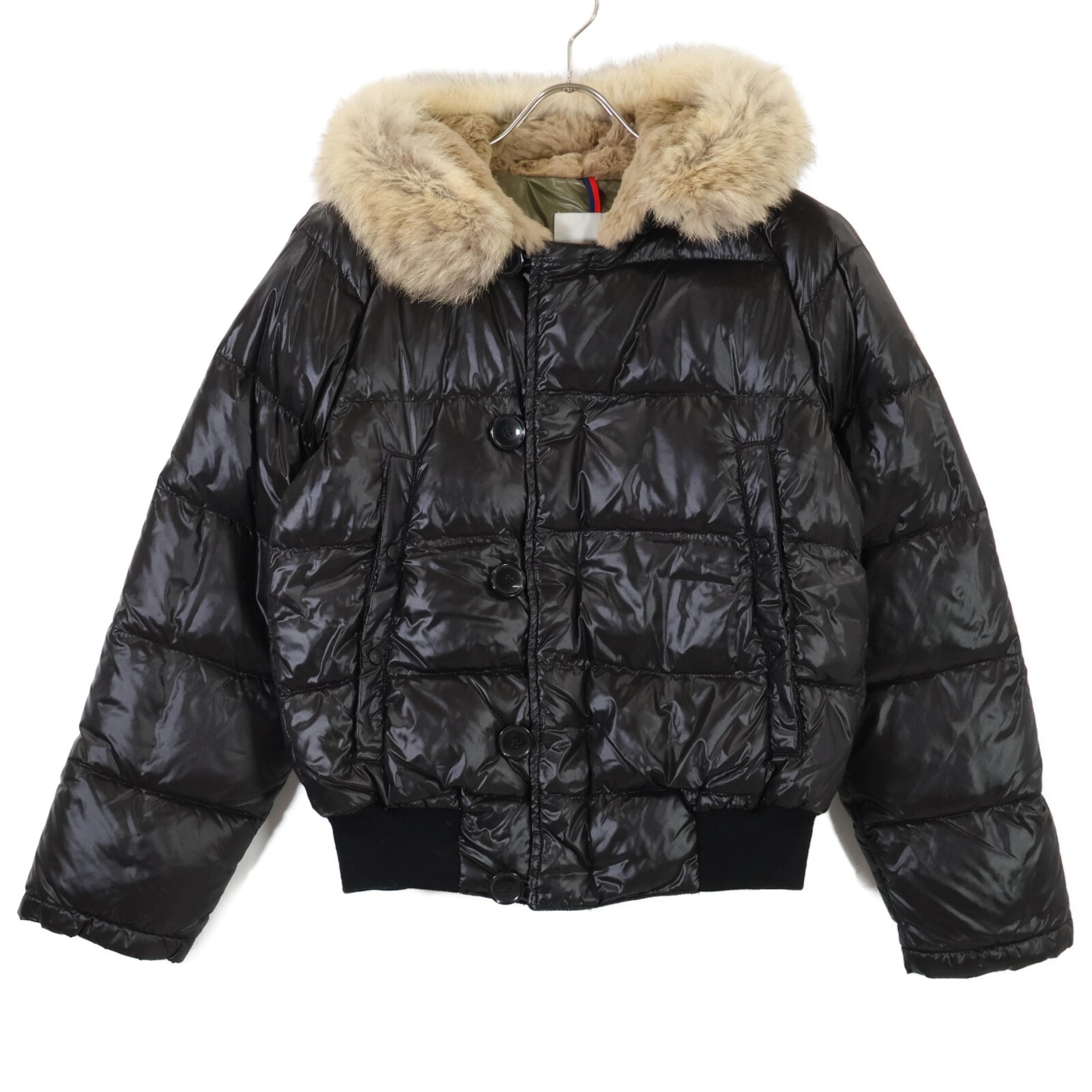 モンクレール 41323 BULGARIEブルガリ コヨーテ×ラビットファーフーディ ダウン O