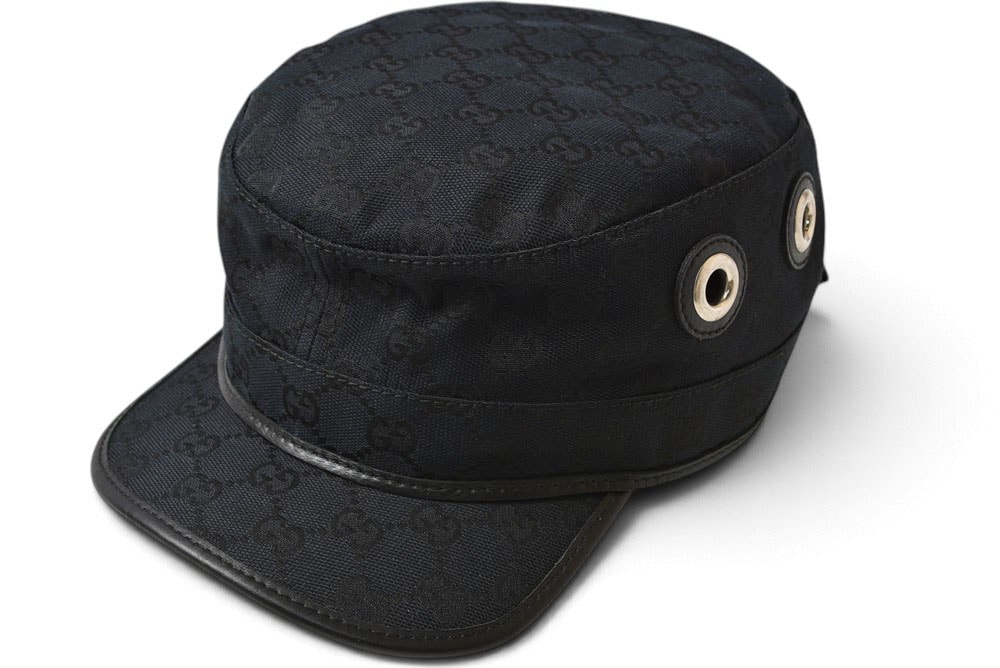 グッチ 帽子 GUCCI 200037 GG柄 ワークキャップ ミリタリーキャップ ブラック 黒 XLサイズ メンズ レディース 【中古】