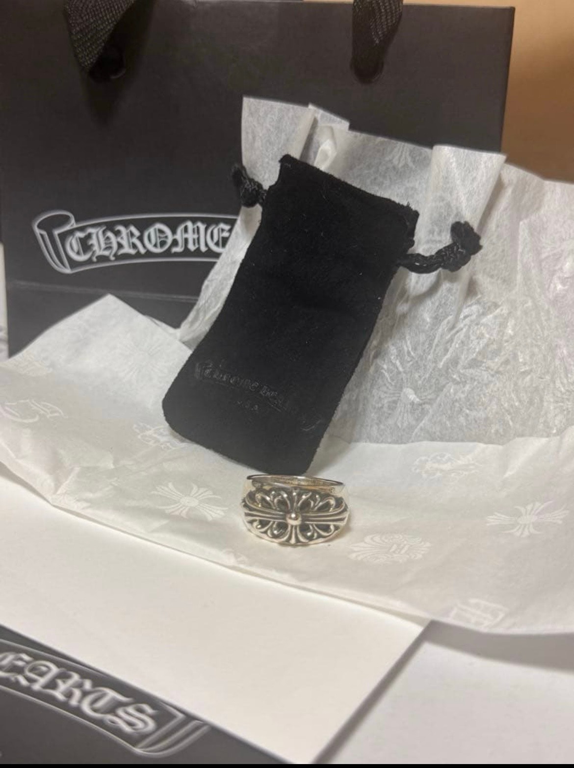 Chrome Hearts Floral Cross Ring "Silver"