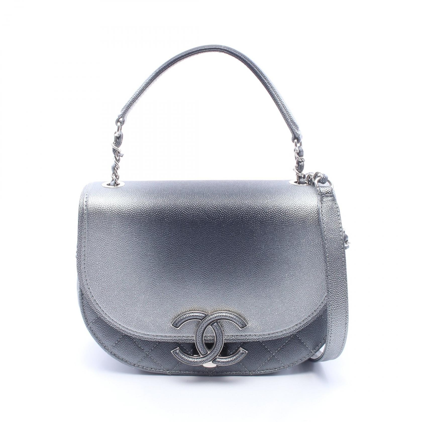 シャネル CHANEL ココカーブ スモール マトラッセ 2WAY ショルダーバッグ バッグ キャビアスキン(グレインドカーフ) レディース シルバー系 / グレー系 【中古】