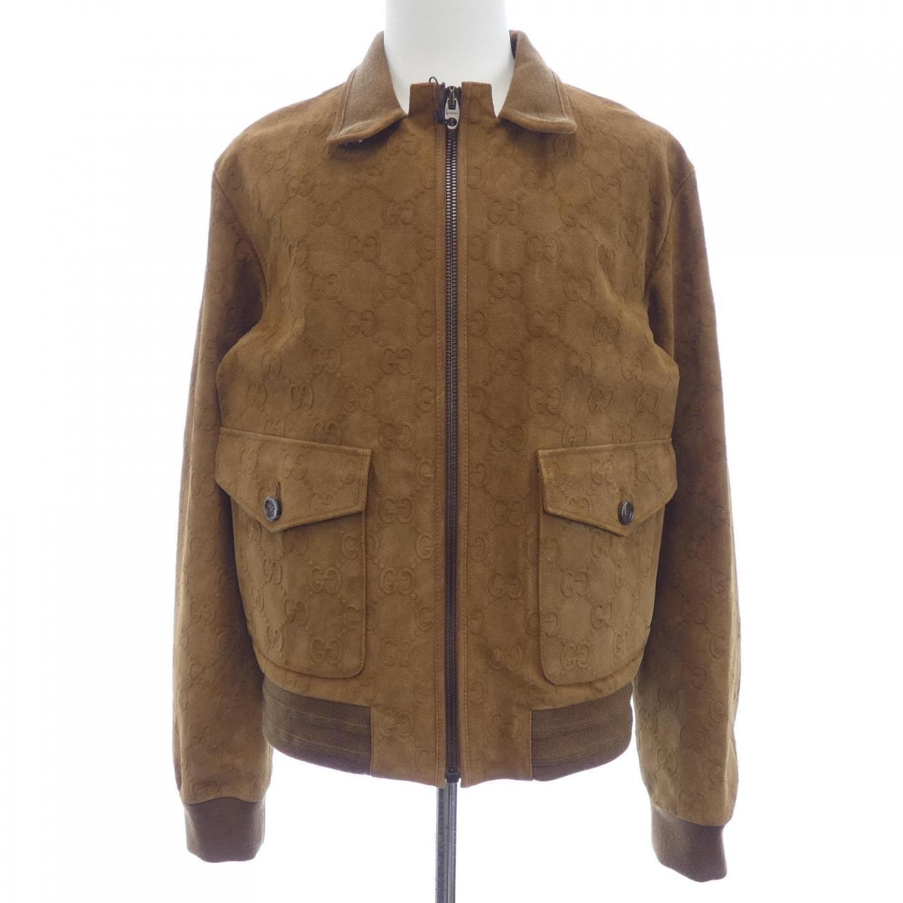 グッチ GUCCI GG付きパンチングレザーボンバージャケット 691063 XNAP0 レザージャケット
