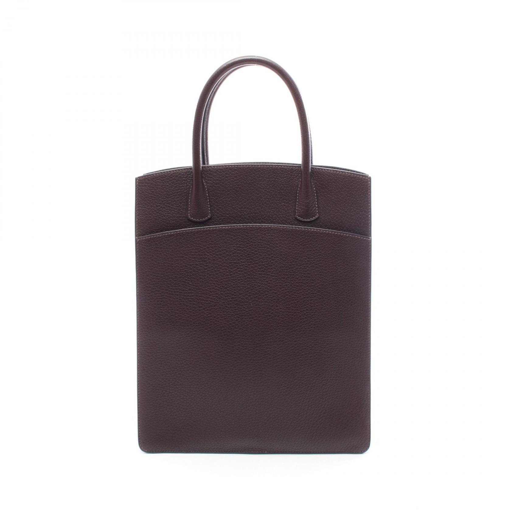 エルメス HERMES ホワイトバスアップ トートバッグ バッグ レザー フィヨルド エベンヌ □F刻印(2002年製造) レディース ブラウン系 【中古】