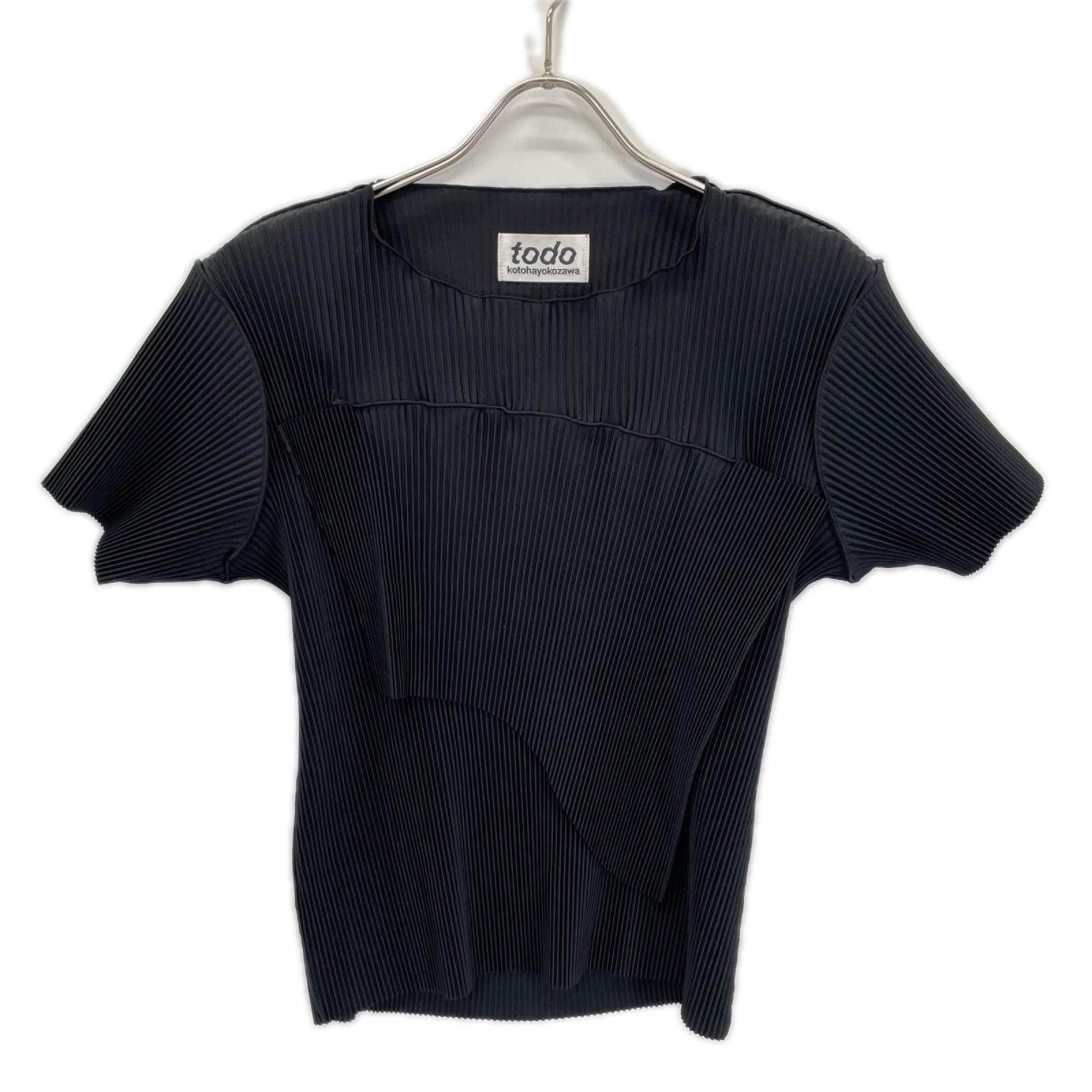 トゥードゥー コトハヨコザワ ブラック wave tiny top short sleeve プリーツデザインショートスリーブトップス 表記なし