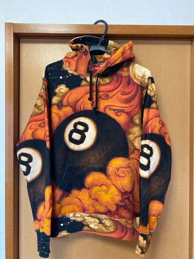 Supreme / Martin Wong Schott 8-Ball Hooded Sweatshirt "Orange"