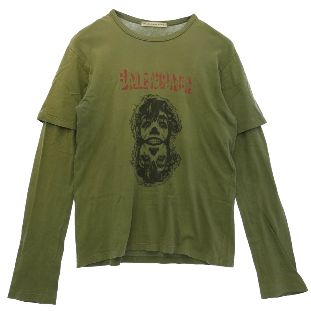 BALENCIAGA バレンシアガ アーカイブ Nicolas Ghesquiere ニコラ・ジェスキエール期 Horror Clown Print Longsleeve T-Shirt ホラープリント フェイクレイヤード 長袖 カットソー 【中古】