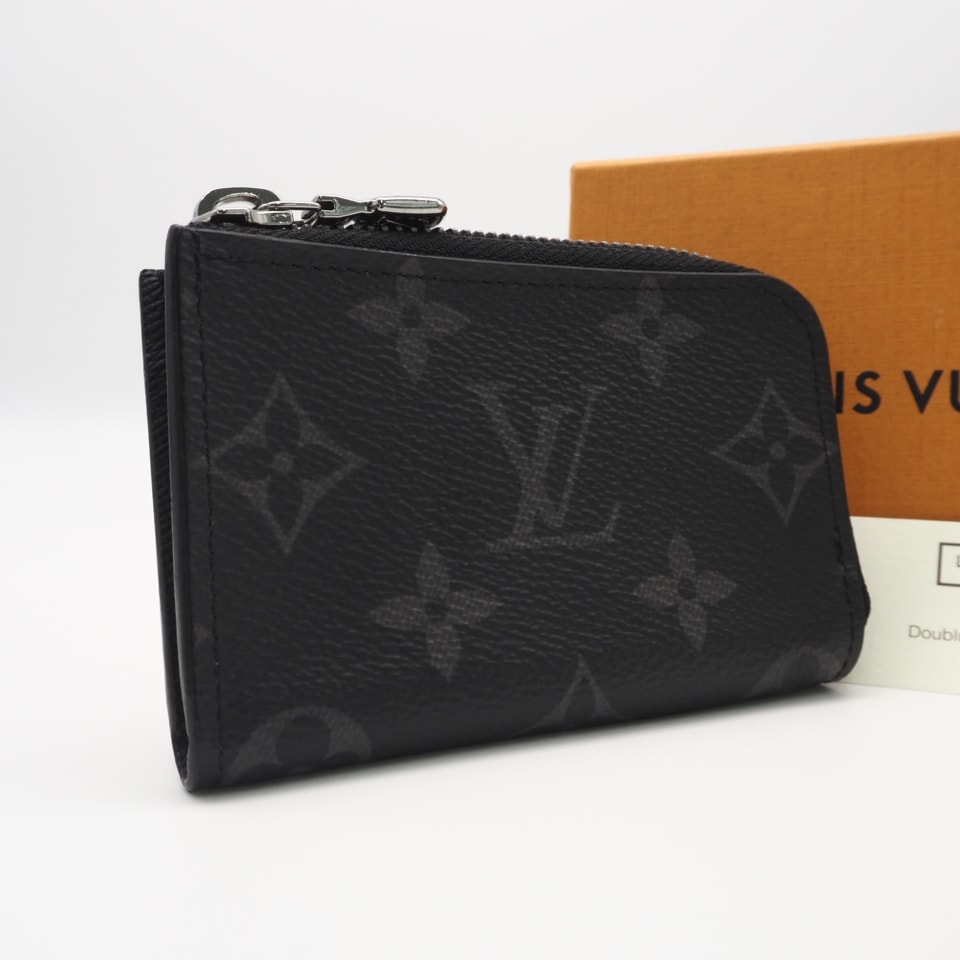 美品 LOUIS VUITTON ルイ・ヴィトン モノグラム エクリプス ポルトモネ ジュール M63536 コインケース ブラック コーティングキャンバス メンズ
