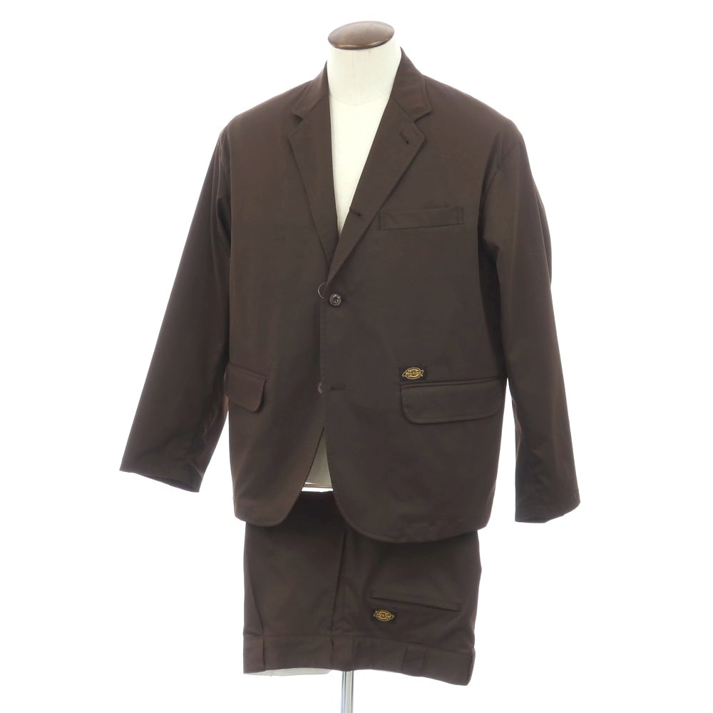 【中古】ディッキーズ Dickies × TRIPSTER ポリエステル 3つボタンスーツ セットアップ ブラウン【サイズL】【メンズ】