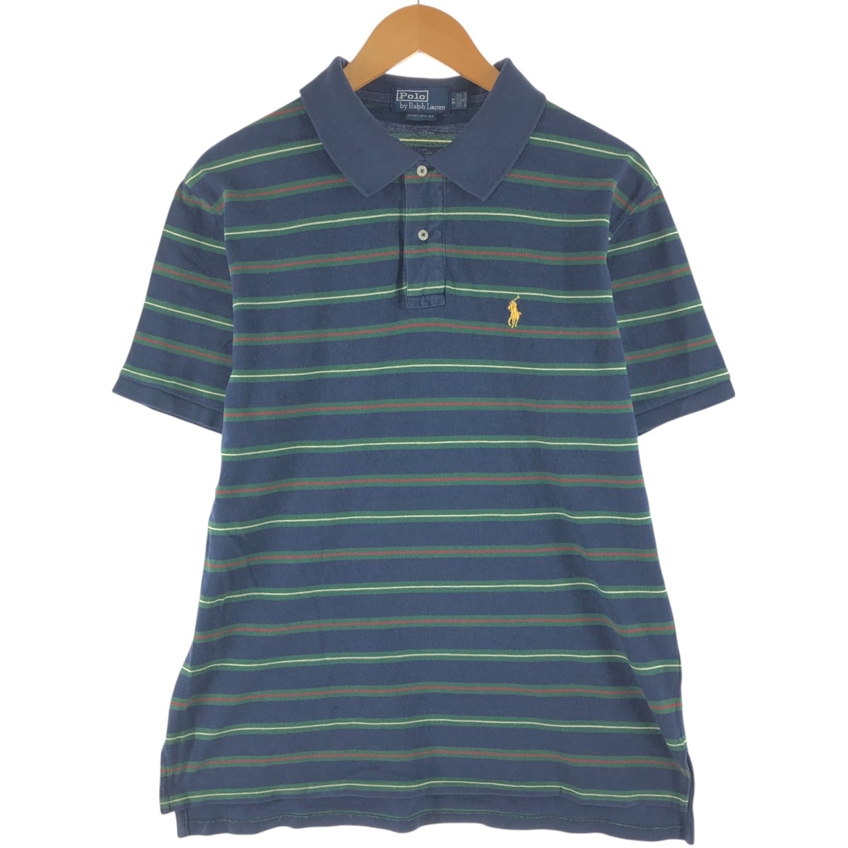 古着 ラルフローレン Ralph Lauren POLO by Ralph Lauren CUSTOM FIT 半袖 ボーダー ポロシャツ メンズXL相当/eaa563879