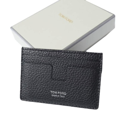 新品 TOM FORD トムフォード 26SS イタリア製 GRAIN LEATHER T LINE CLASSIC CARD HOLDER グレインレザーTラインクラシックカードホルダー YX232-LCL035S-NAA BLACK カードケース