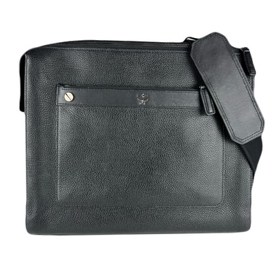 エム シー エム MCM ショルダーバッグ レザー ブラック メンズ【中古】 z8784