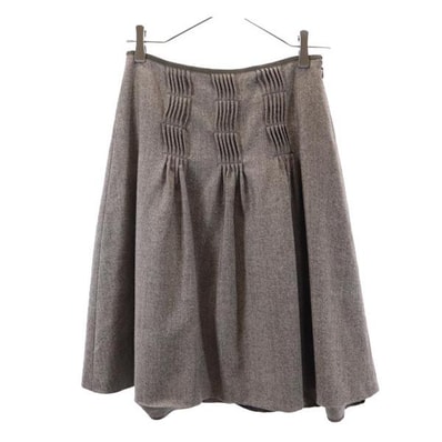 BURBERRY BLUE LABEL バーバリーブルーレーベル 三陽商会 アンゴラ ウールブレンド ミニ丈 スカート 38 茶系