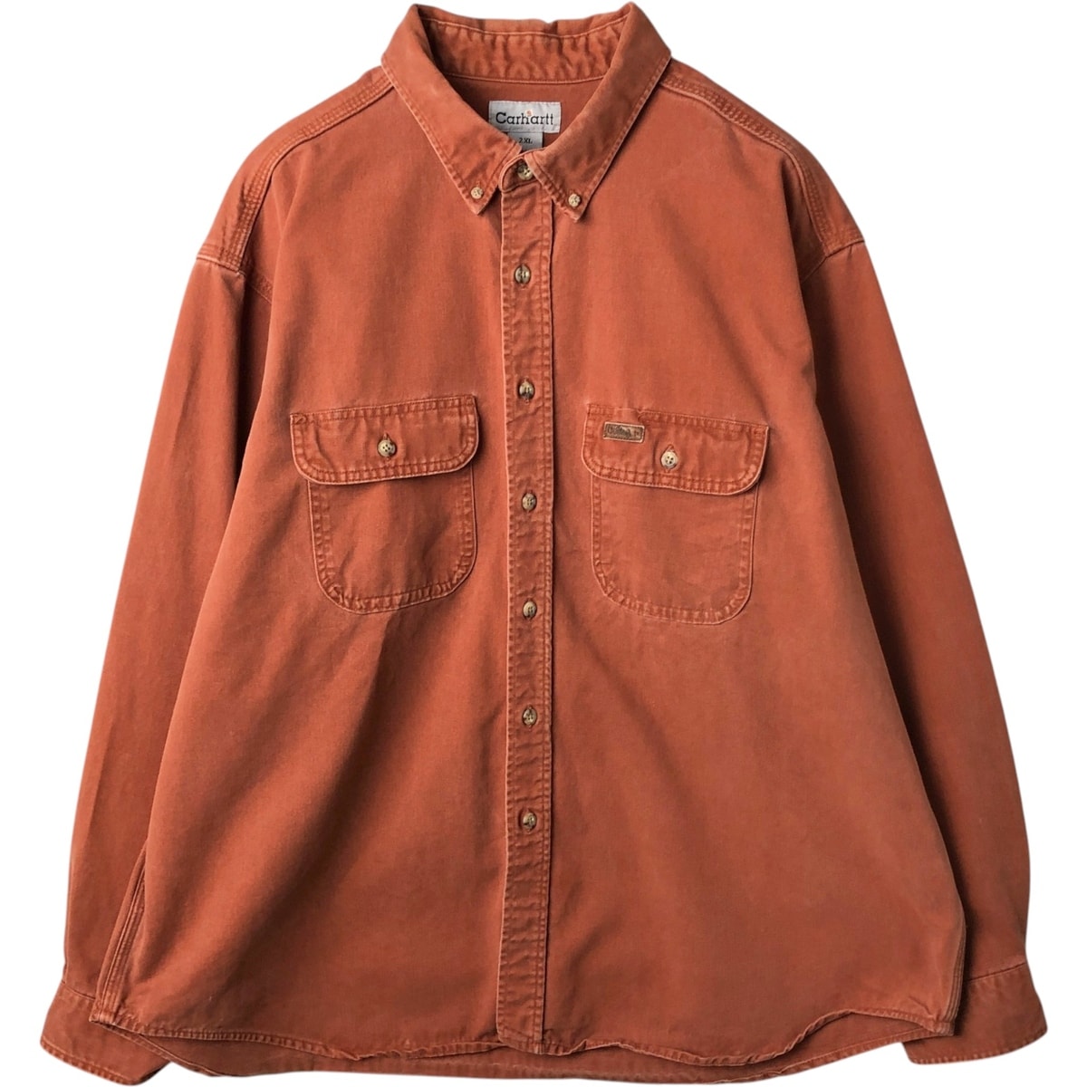 古着 カーハート Carhartt 長袖 ボタンダウン ワークシャツ メンズXXL相当/eaa635615