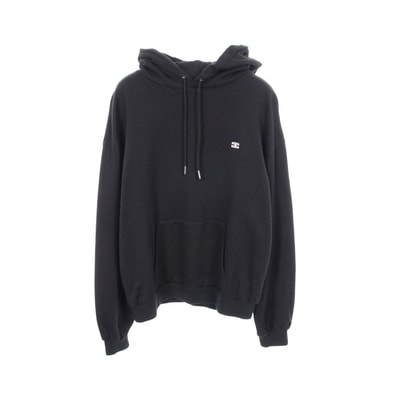 セリーヌ CELINE トリオンフ刺繍 ルーズフーディ パーカー 衣料品 トップス コットン カシミヤ メンズ レディース ブラック系 2Y35D450I 【中古】