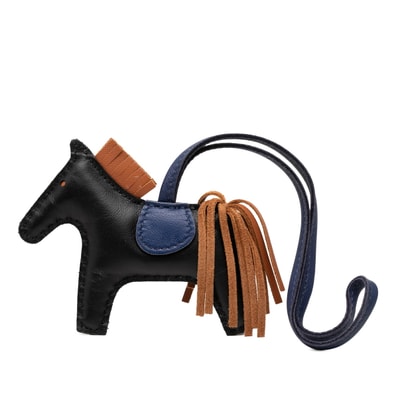 エルメス ロデオチャームPM バッグチャーム ブラック ブルー ブラウン アニョーミロ レディース HERMES 中古