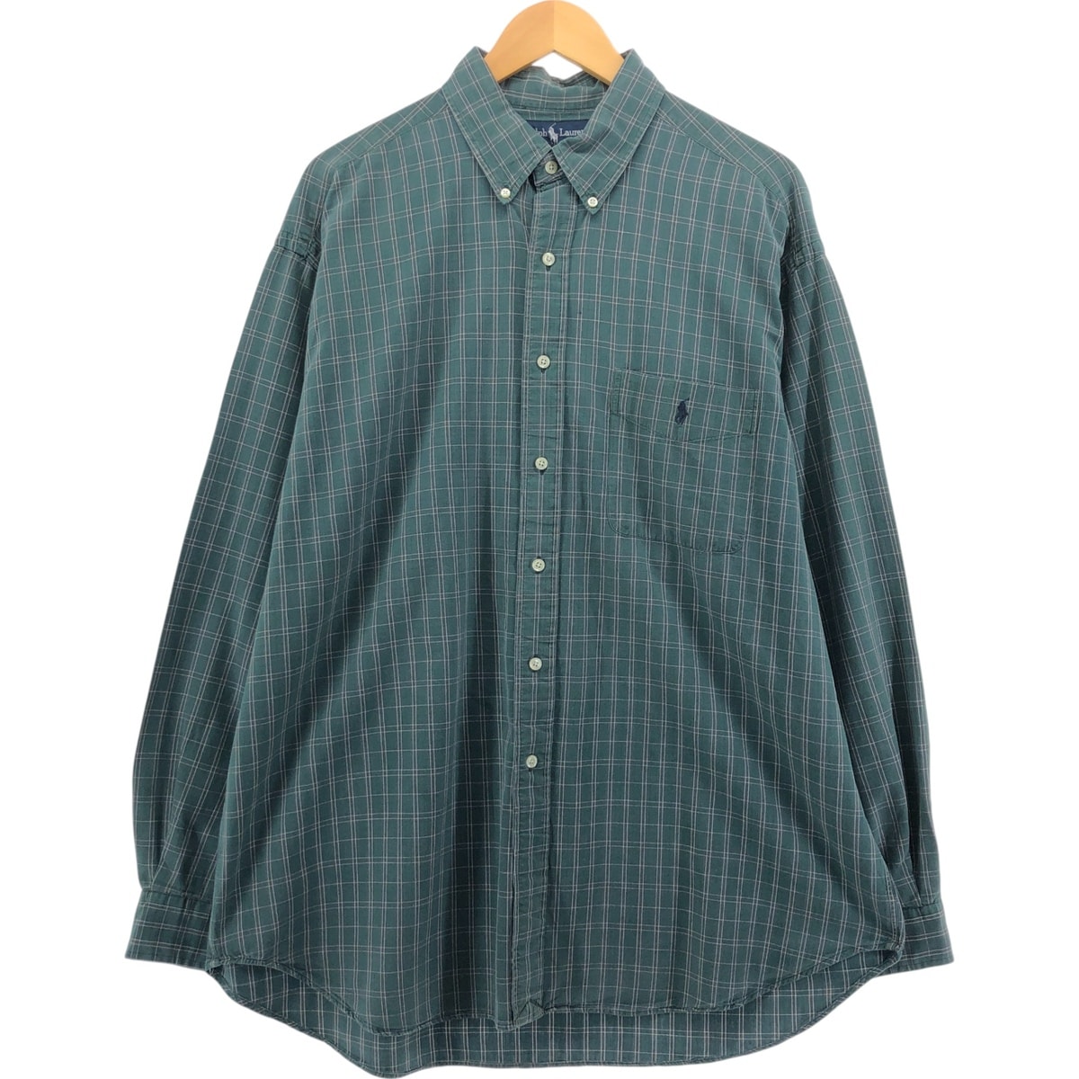古着 ラルフローレン Ralph Lauren BLAIRE 長袖 ボタンダウンチェックシャツ メンズXL相当/eaa550408
