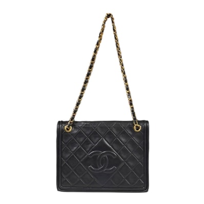 シャネル マトラッセ ショルダーバッグ ラムスキン ブラック レディース CHANEL 中古