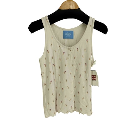 接触冷感 アイス柄ワッフルタンクトップ【1138738628018】