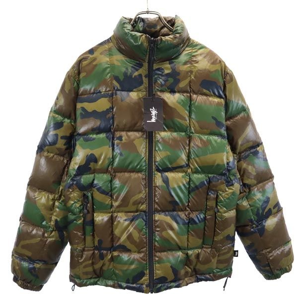 STUSSY ステューシー 迷彩柄 ダウンジャケット M カーキ系