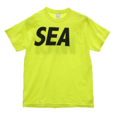 WIND AND SEA ウィンダンシー Tシャツ WDS-CS-21 WIND ""WAX"" SEA ロゴ プリント 半袖 Tシャツ イエロー系 M【中古】