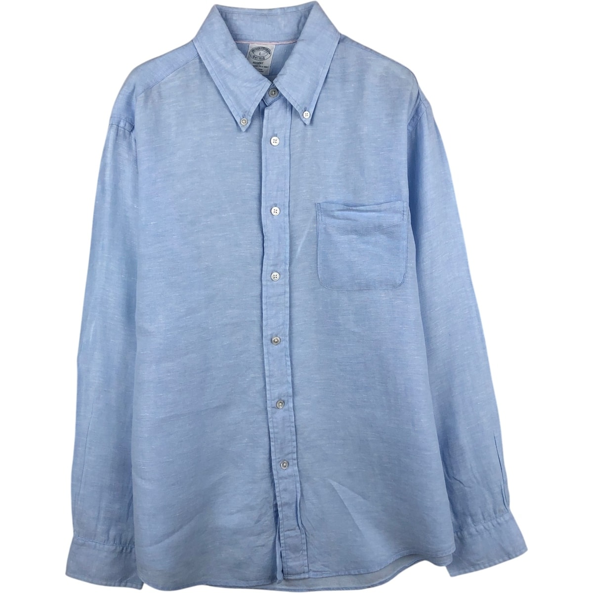 古着 ブルックスブラザーズ Brooks Brothers 長袖 リネン ボタンダウンシャツ メンズL相当/eaa634885