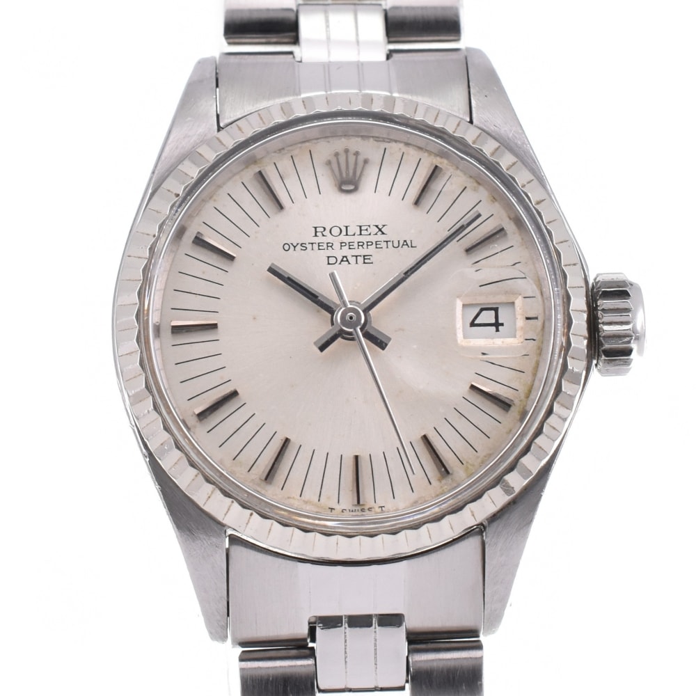 値下 ロレックス ROLEX 6517 ヴィンテージ オイスターパーペチュアル デイト WGベゼル Cal.1161 自動巻き レディース N#142829