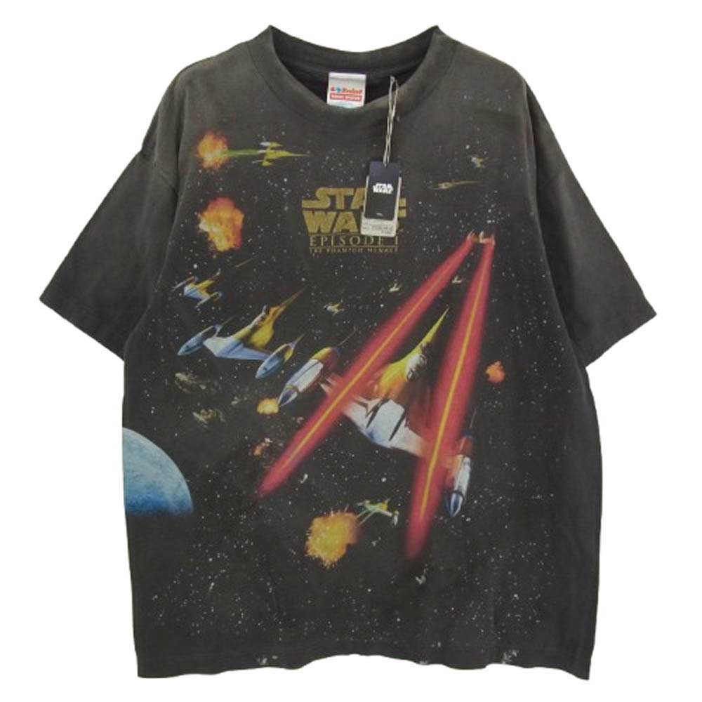 SAINT MICHAEL セントマイケル Tシャツ 25SS SM-HR8-0000-C62 × STAR WARS スターウォーズ SW_SS TEE プリント 半袖 Tシャツ ブラック系 L【極上美品】【中古】