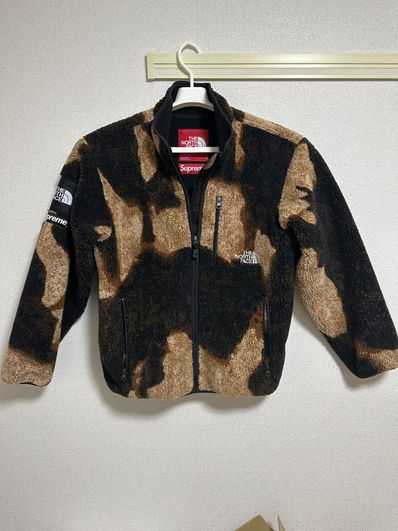 Supreme x The North Face Bleached Denim Print Fleece Jacket "Black"