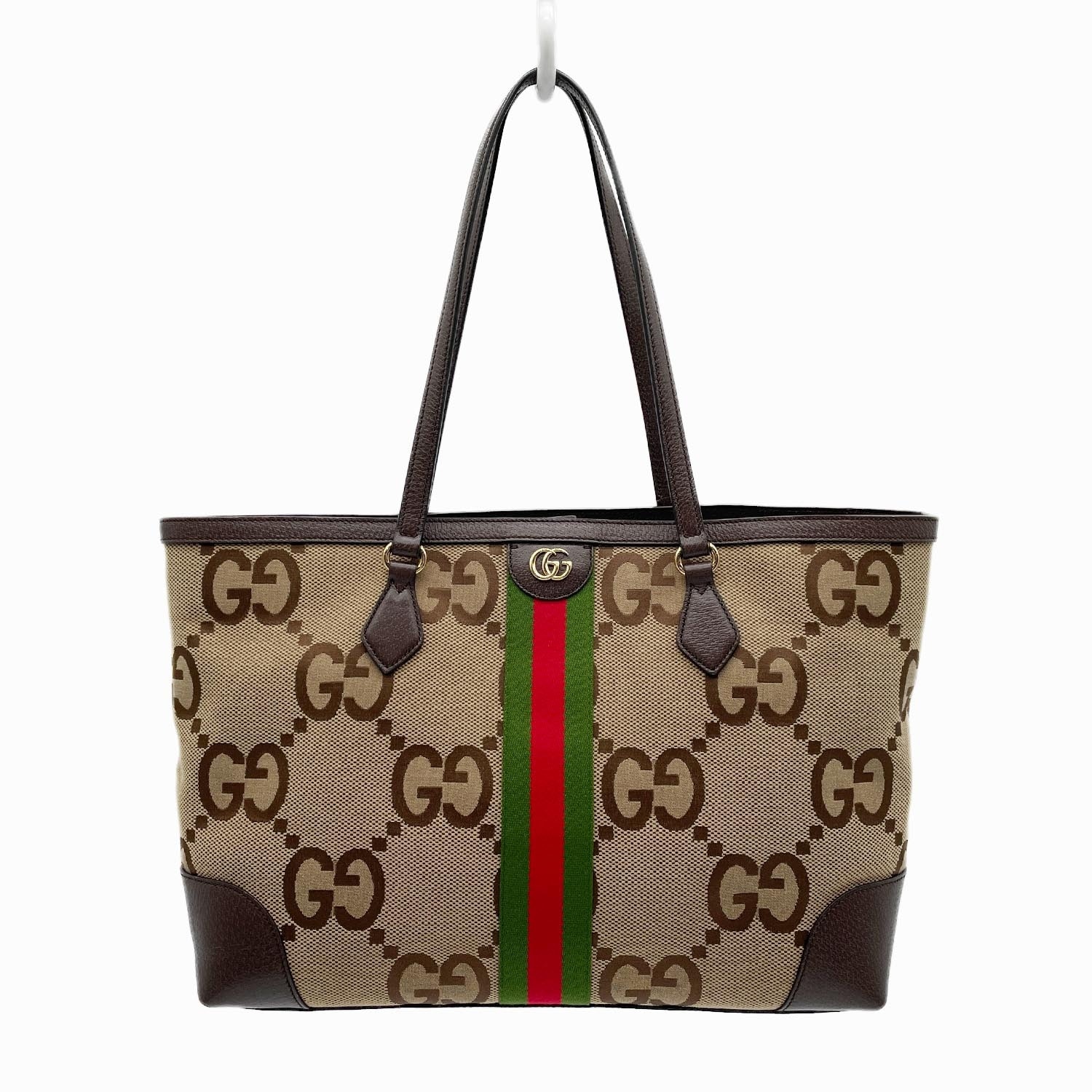 GUCCI グッチ シェリー トートバッグ
 キャンバス レザー ブラウン レディース
 【中古】