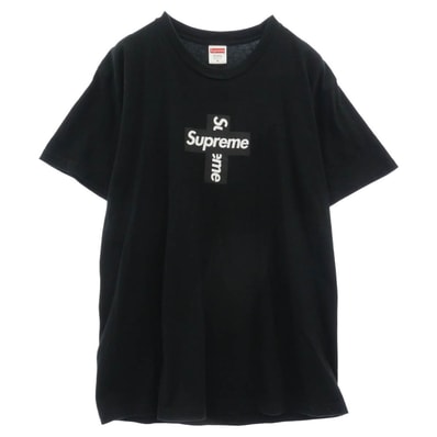Supreme シュプリーム Tシャツ 20AW Cross Box Logo Tee クロス ボックスロゴ プリント 半袖 Tシャツ カットソー ブラック ブラック系 M【中古】