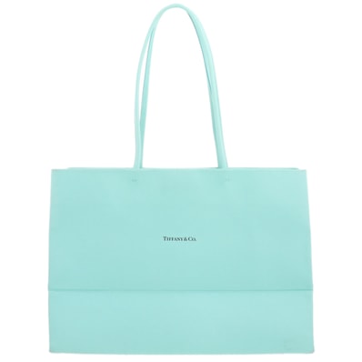 TIFFANY&Co. ティファニー ショッピング トートバッグ ティファニーブルー レザー ブルー レディース【中古】