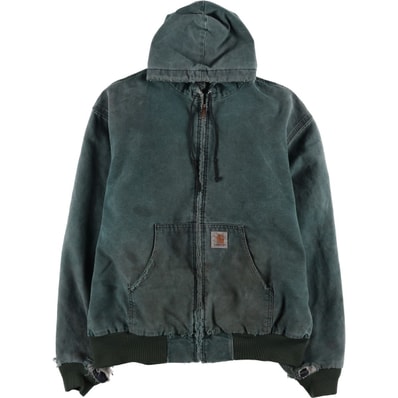 古着 80~90年代 カーハート Carhartt アクティブジャケット 中綿入り ダックフルジップパーカー USA製 メンズXL相当/eaa613324