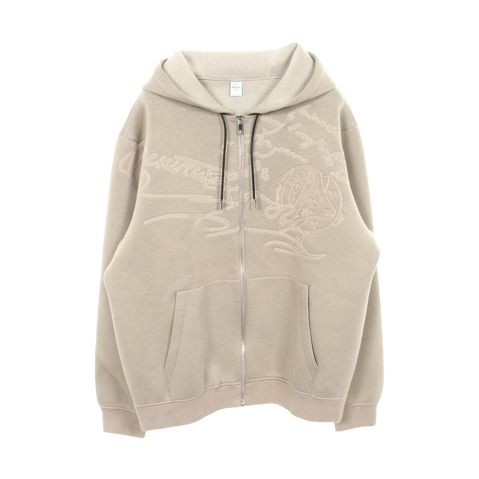ベルルッティ Berluti スクリット刺繍 ネオプレン パーカー 衣料品 トップス レーヨン ポリウレタン メンズ ベージュ系 【中古】