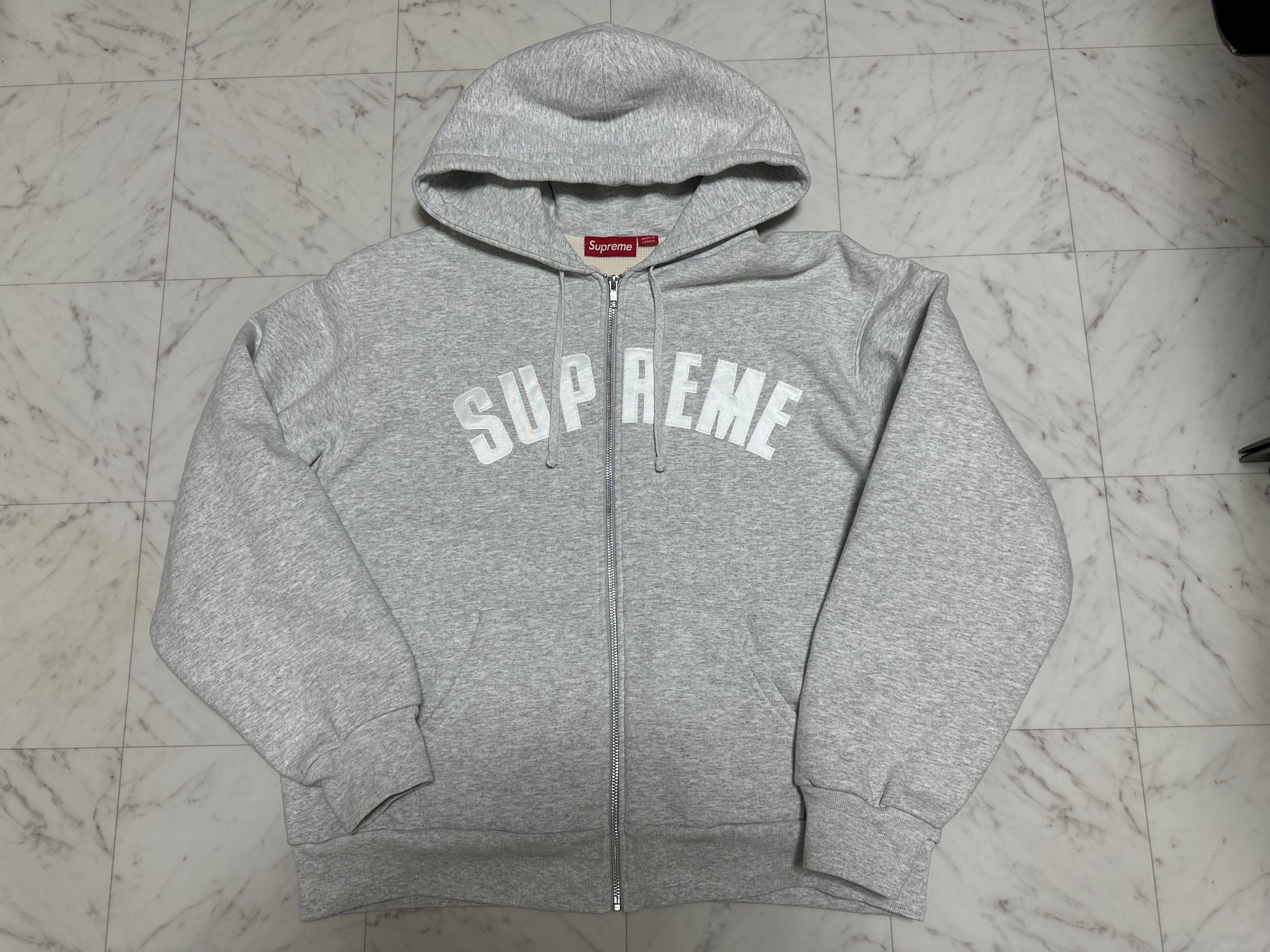 Supreme Arc Thermal Lined Zip Up Hooded Sweatshirt "Ash Grey"